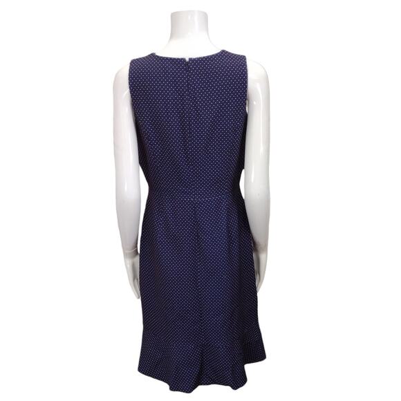 J CREW Navy, Fit & Flare, Polka Dot Dress Size 4 - Picture 2 of 8